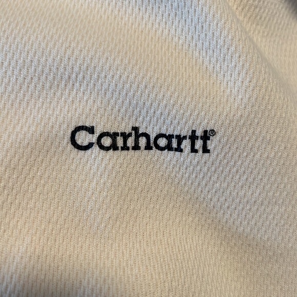 Carhartt Thermal Long Sleeve Shirt USA Made Off White Waffle Knit Mens M - Picture 9 of 10